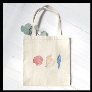 Cottage Shore - Shells of Glory Patriotic Canvas Tote Bag